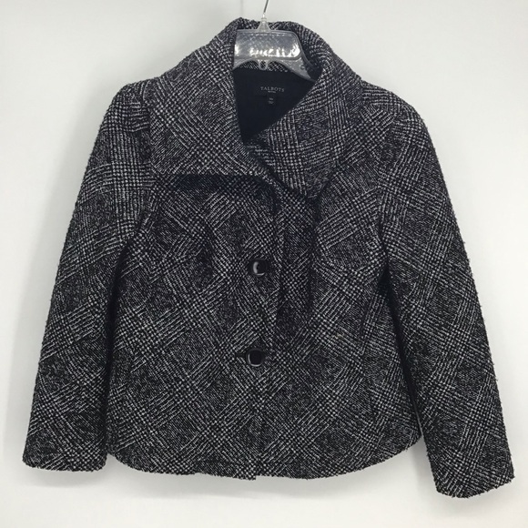 Talbots Tweed Wool Blend Blazer Jacket Button-Up Front Career Casual Size 14P - Picture 2 of 8